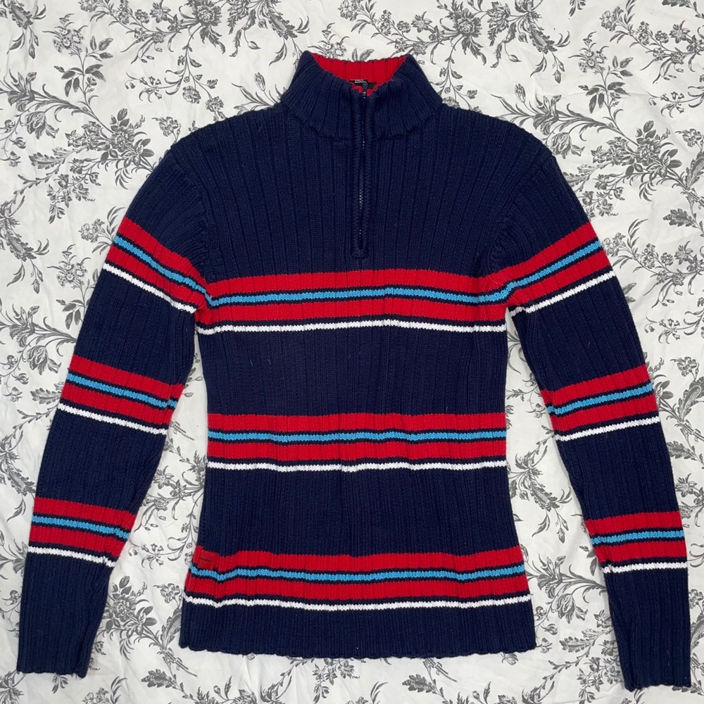 Multicolor zip up sweater